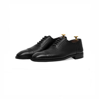 Black cap-toe oxford, rear view