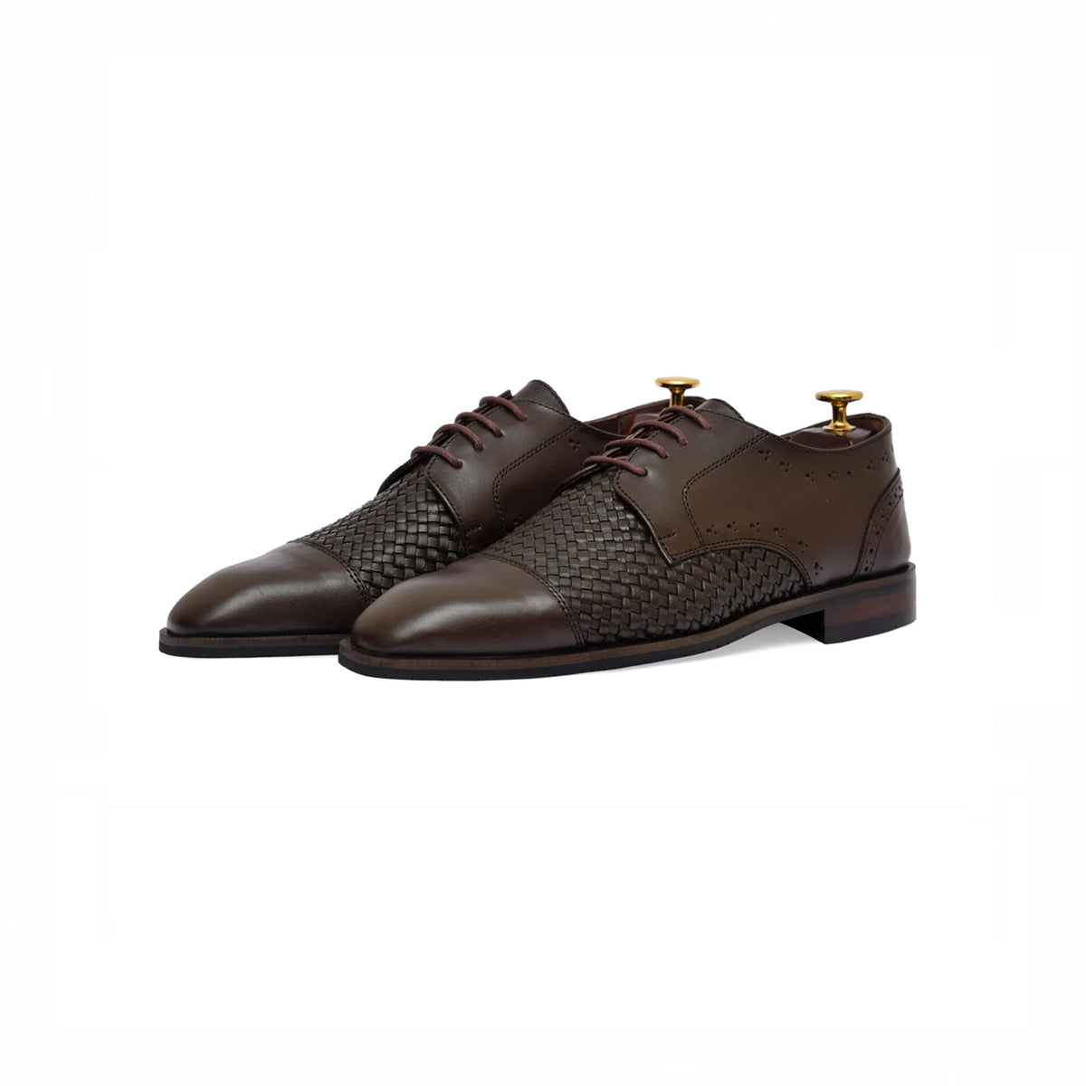 Brown brogue oxford, rear view