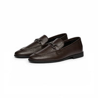 Brown penny loafer, sole detail