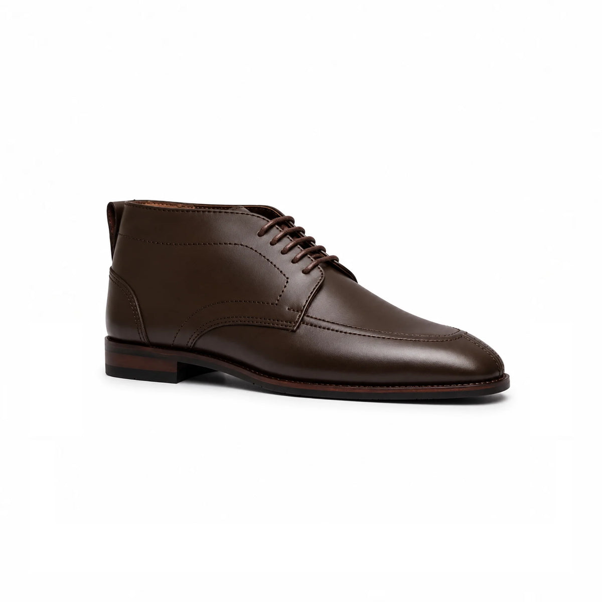 Tan derby shoe, angled view