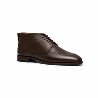Tan derby shoe, angled view