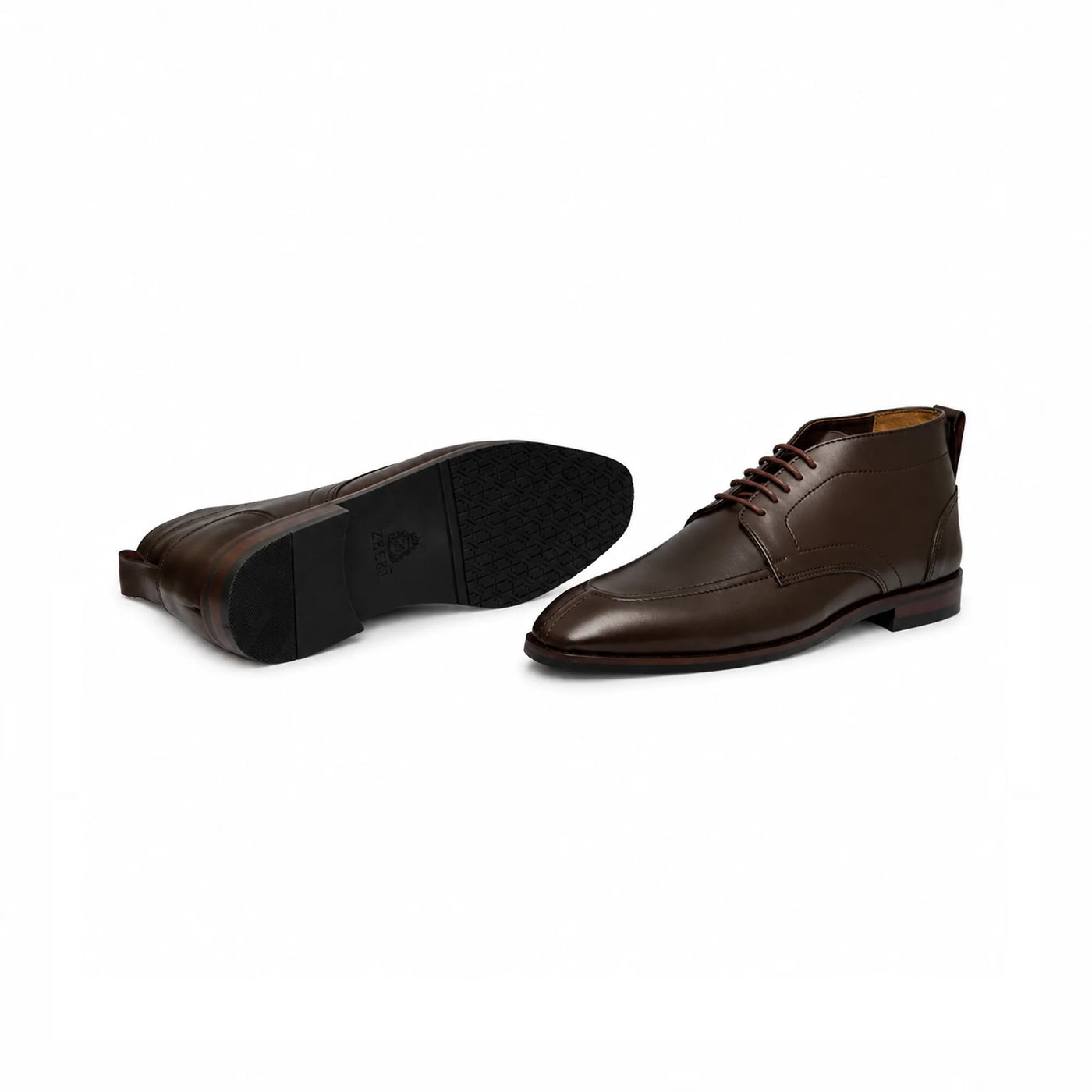 Tan derby shoe, lacing detail