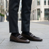 Chocolate brown loafer styled shot