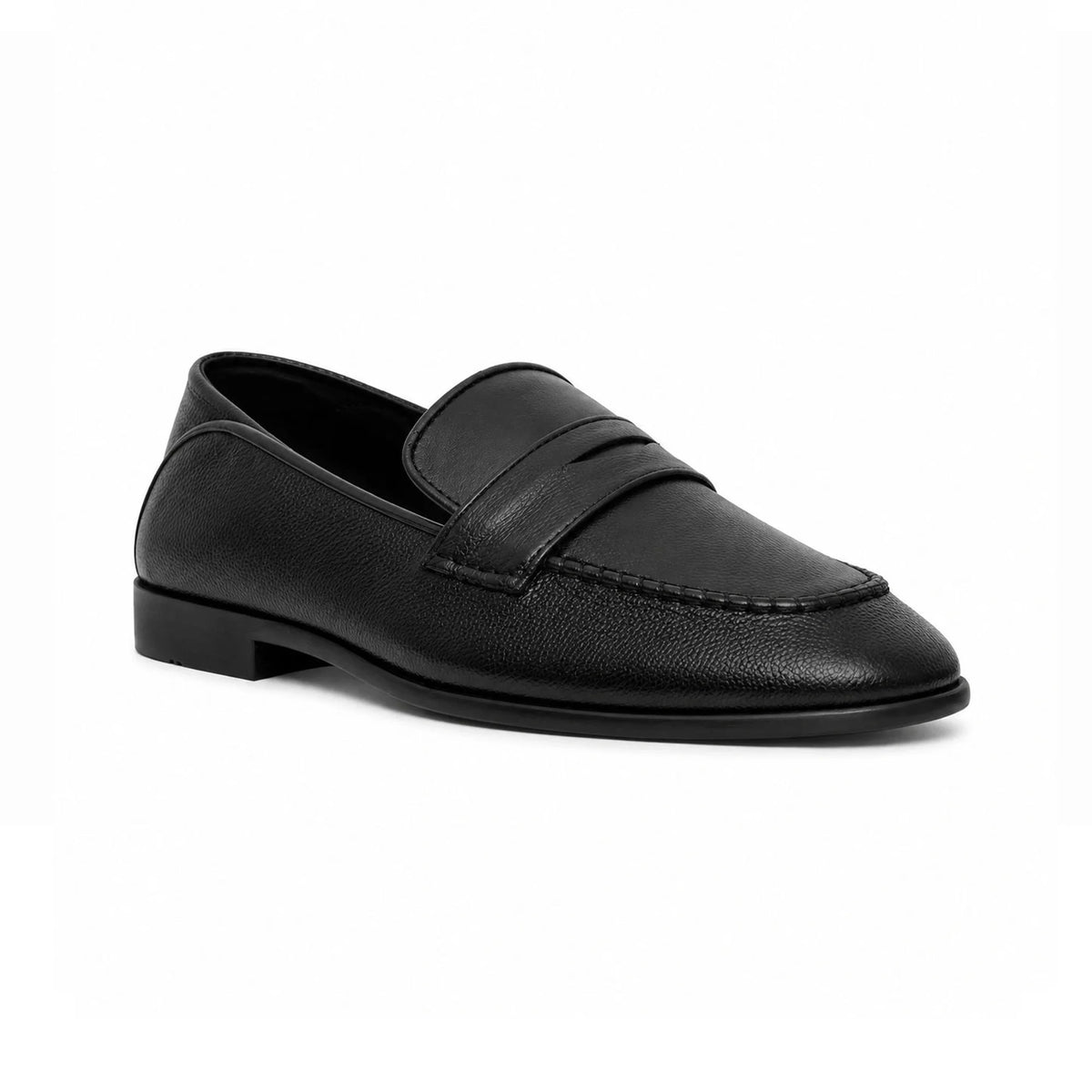 Black flexible loafer, angled view