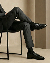 Black tassel loafer styled shot
